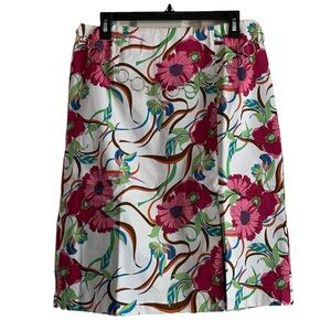 Metro Style Stretch Women’s Floral Belted Skirt Size 12